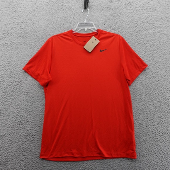 Nike Dri Fit Training Tee Shirt Large Red Mens Activewear Short Sleeve NWT - Picture 1 of 12